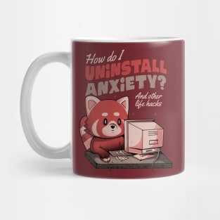 How Do I Uninstall Anxiety - Cute Funny Raccoon Gift Mug